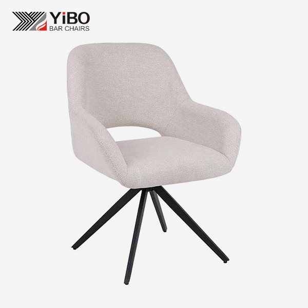 Metal leg Fleece fabric dining chair